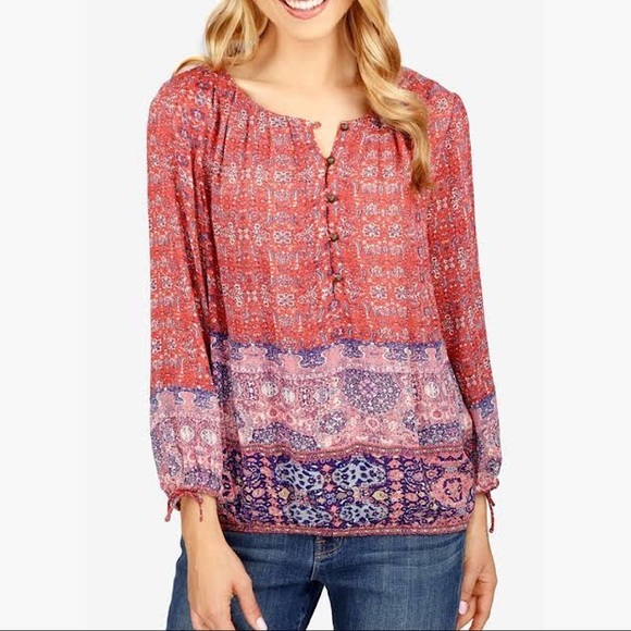 Lucky Brand Tops - Lucky Brand boho peasant long sleeve blouse